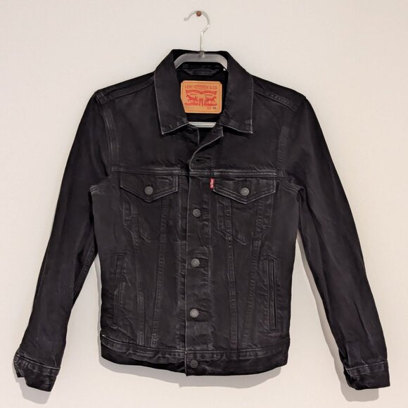 Men's Levi's Jeans X Jo Koy Black Jean Jacket From Ghetto to Getty Sz‎ XS - Picture 3 of 4
